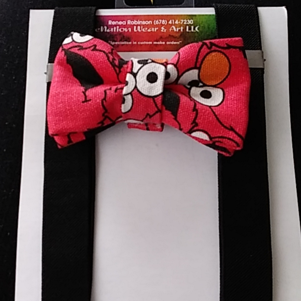 Infant Elmo bowtie & suspender set